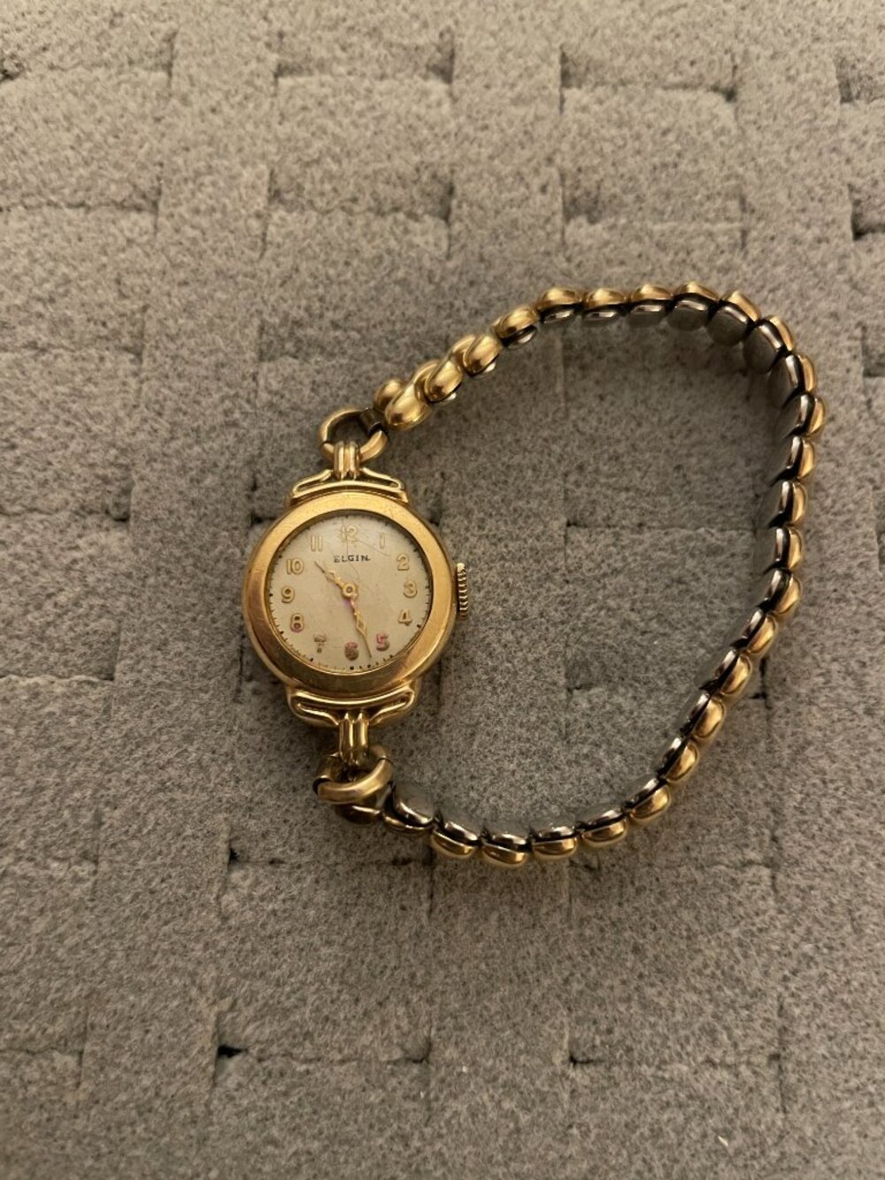 Vintage Gold Watch Elgin 1940s Deco Mid Century 10k Gold Filled Not Working - Picture 4 of 15